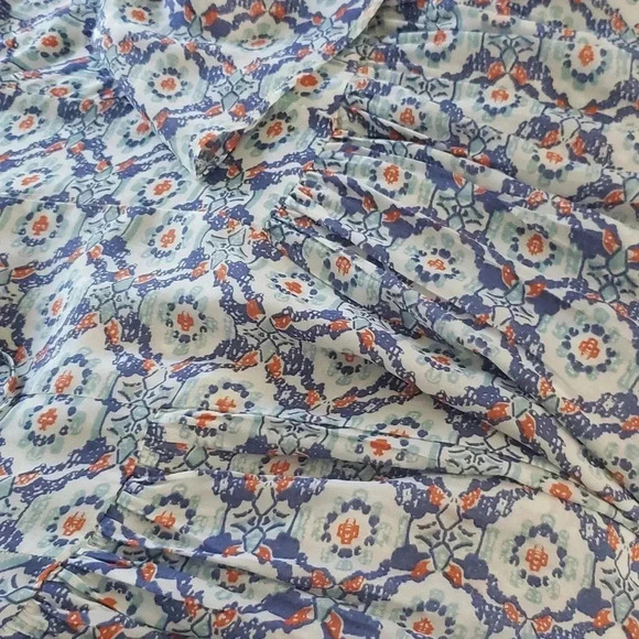 Boho Festival Paisley Retro Babydoll Bell Sleeves Mini Oversized - Picture 4 of 8